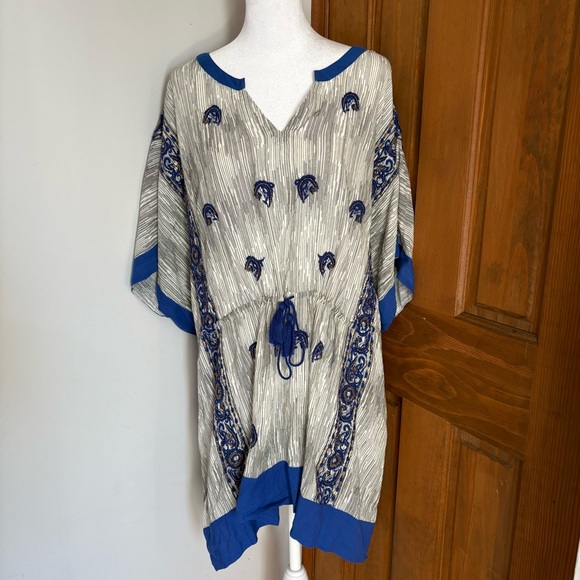 Anthropologie Floreat Small Lona Embroidered Beaded Tunic Top Bohemian Hippie - Picture 2 of 10